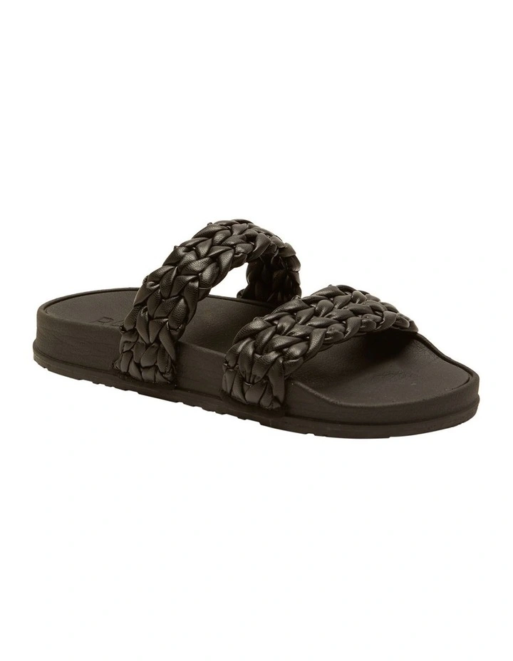 Slippy Slide Platform Sandals in Black