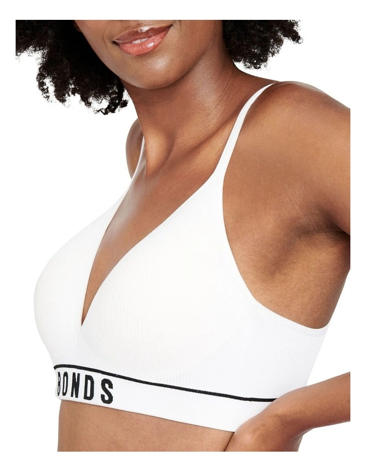 Hot Heritage Rib Wirefree T Shirt Bra in White