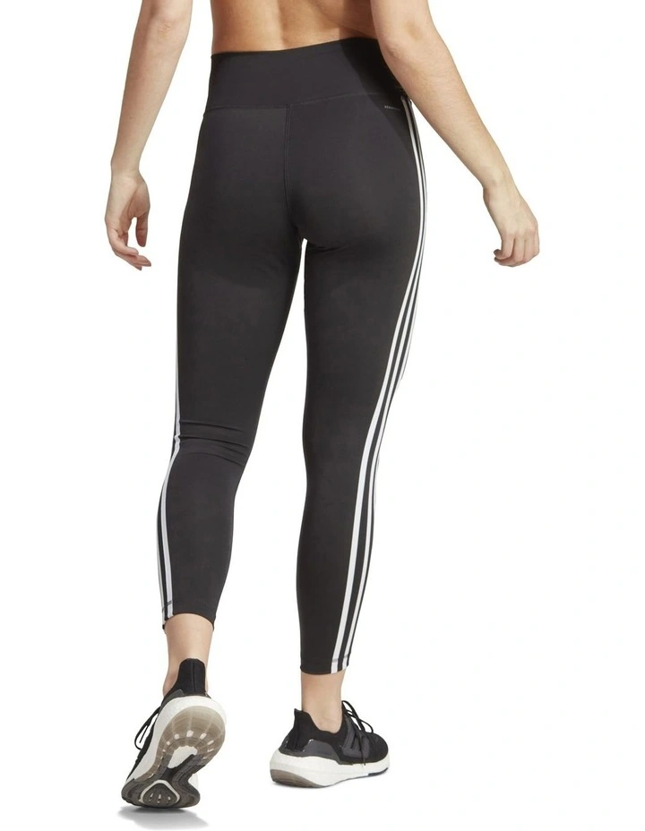 Train Essentials 3-Stripes High-Waisted 7/8 Leggings in Black
