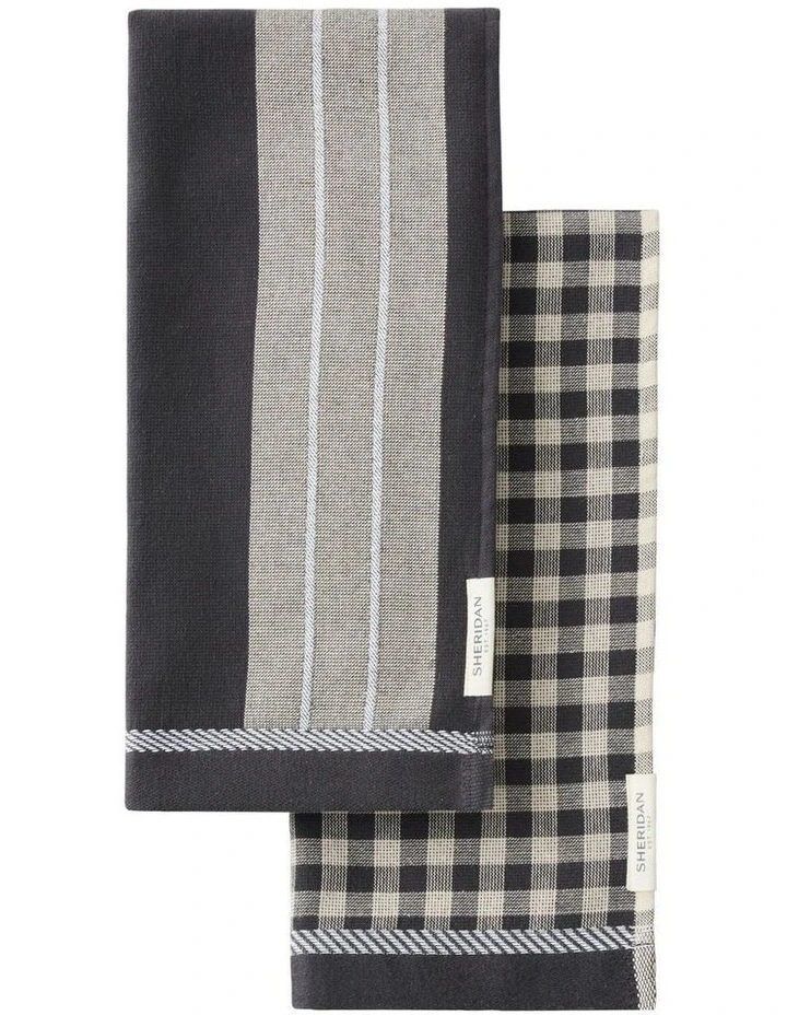 Este Tea Towel 2 Pack in Carbon