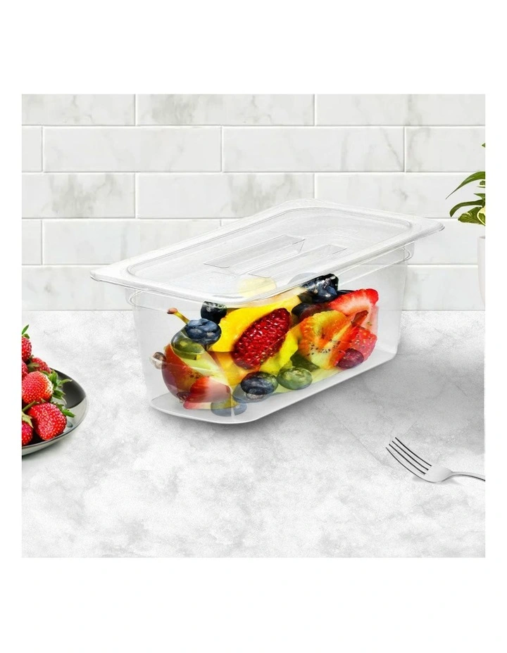 Gastronorm Pan 1/3 Food Tray with Lid 150mm in Clear