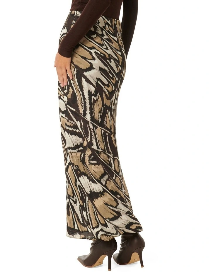 Pia Bias Midaxi Skirt in Brown Multi