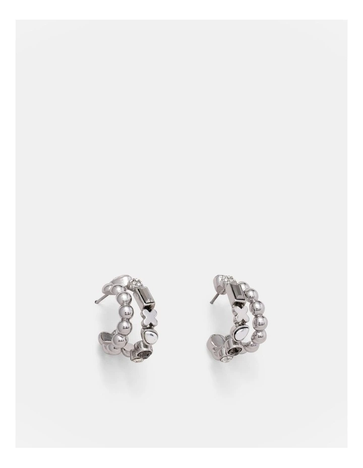 Paradisal Double Hoop Earrings in Silver