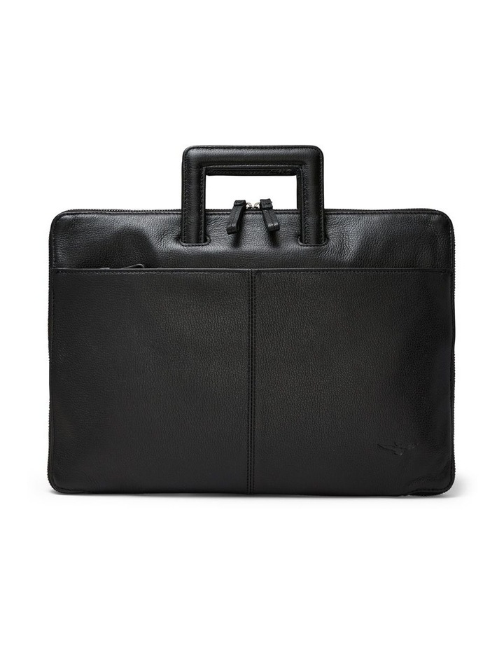 Montoro Leather Slim Briefcase in Black