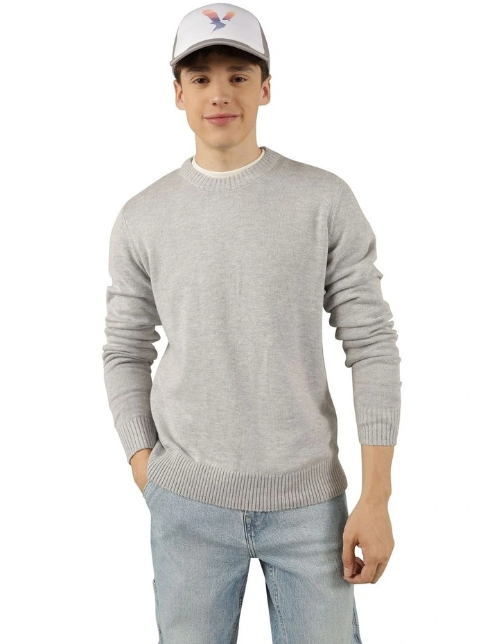 Super Soft Crew Neck Sweater in Heather Gray