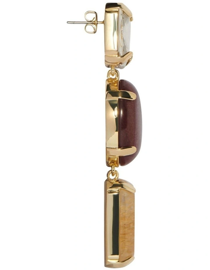 Large Mixed Stone Earring in Multi