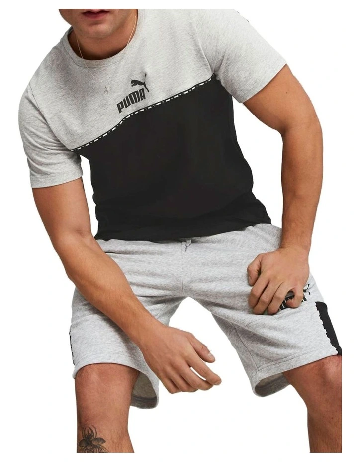 Essential Block x Tape Tee in Grey