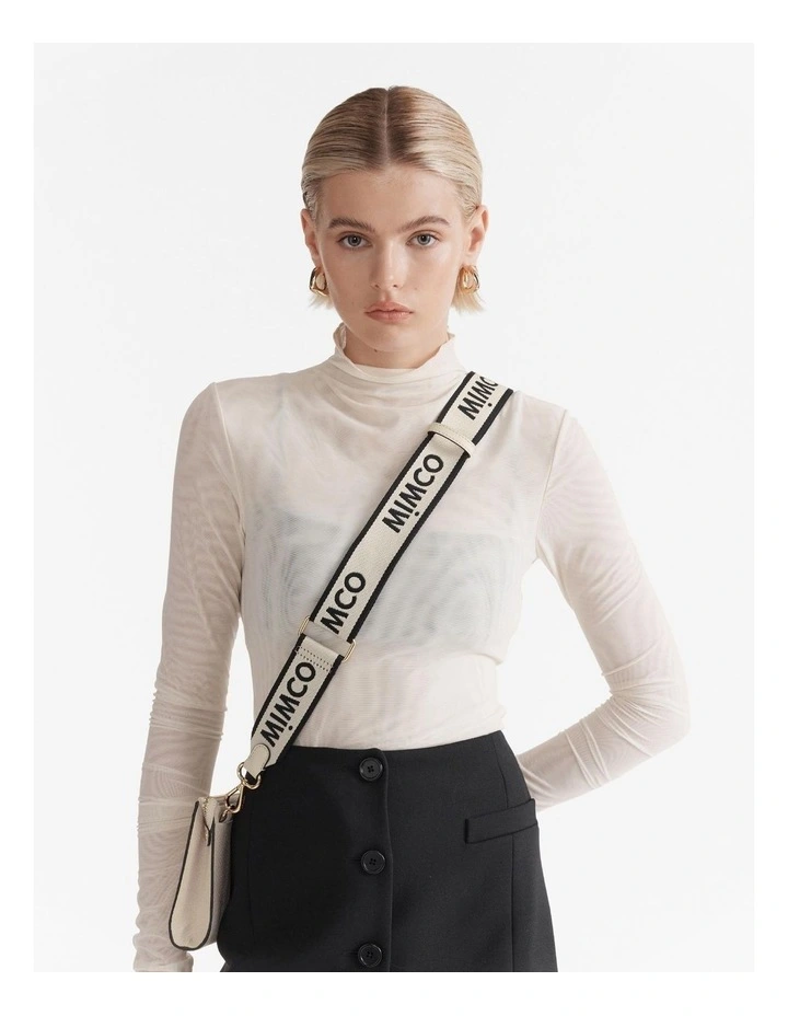 Stripe Webbing Bag Strap in Ivory