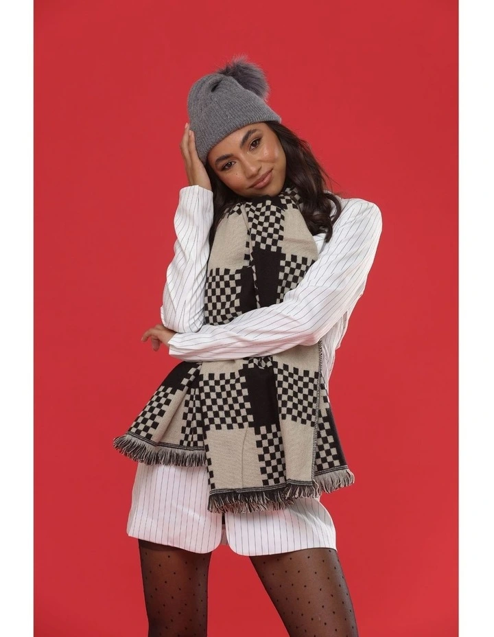 Kalani Wool Blend Beanie in Charcoal
