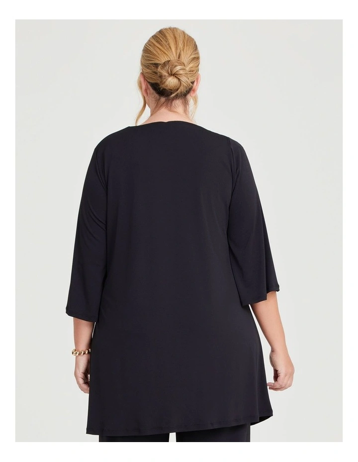 Midas Asymmetrical Long Tunic in Black