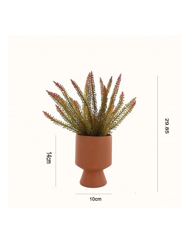 Artifical Fern Plant in Ceramic Vase in Green/White