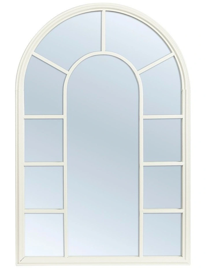 Vault Arched Iron Mirror in White