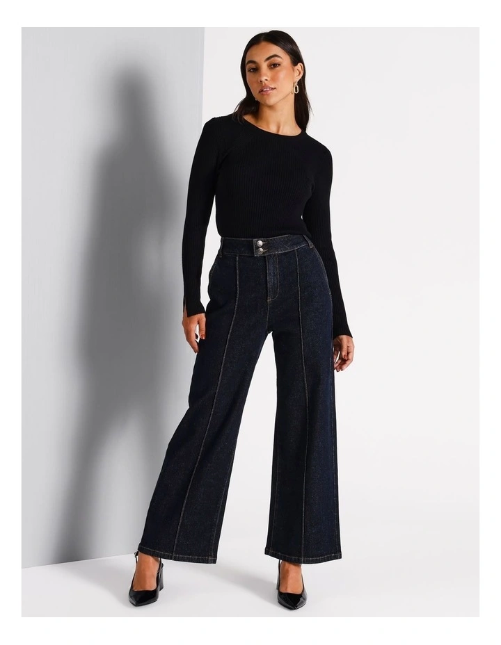 Pointelle Rib Knit in Black