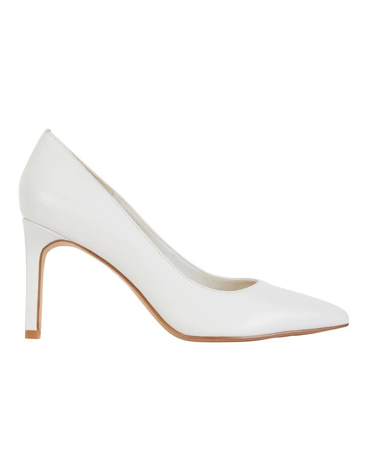 Octavia Heeled Shoes in White Leather