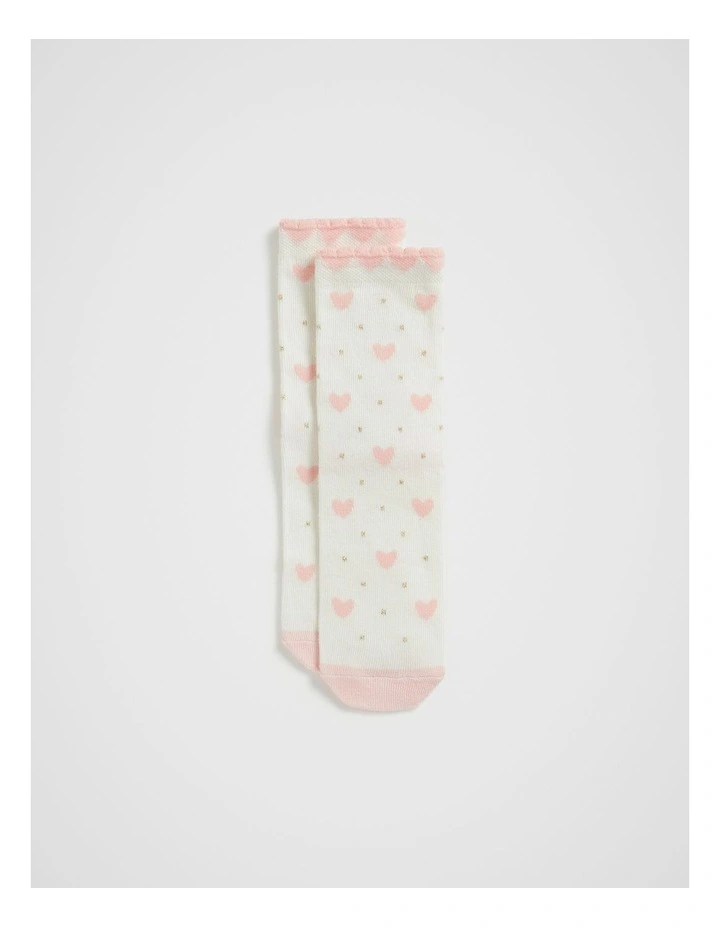 Heart Sock in Vanilla