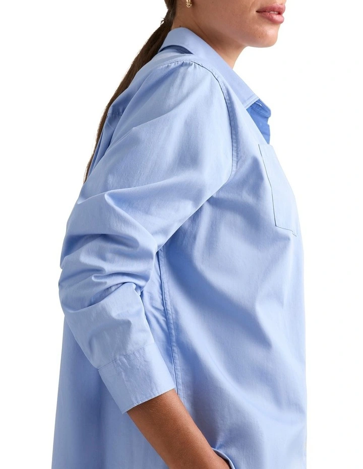 Romelo Cotton Overshirt in Bluebell