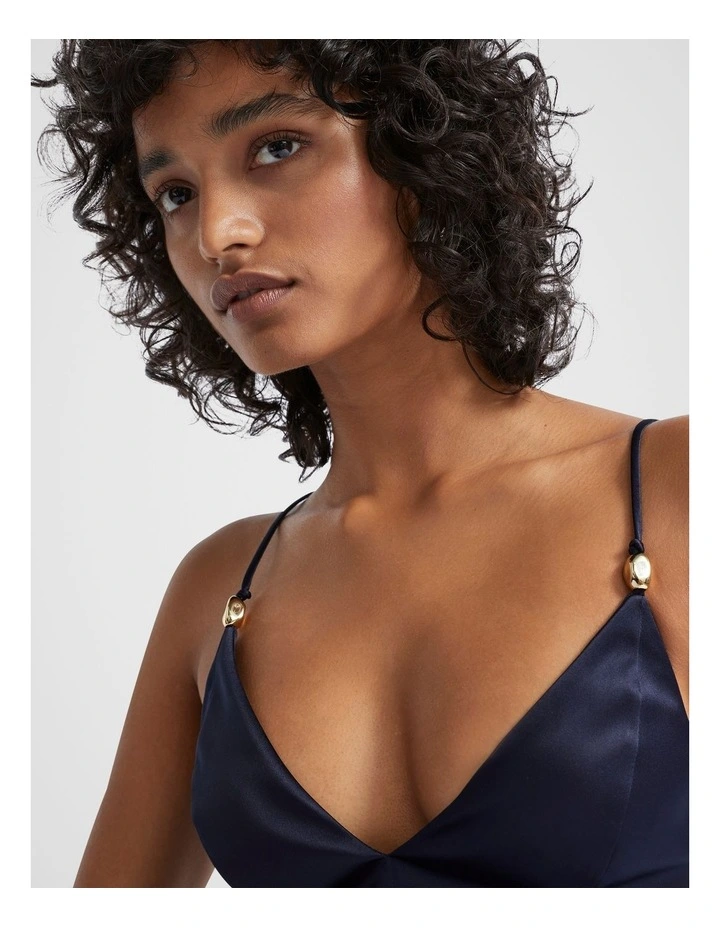Satin Bralette in Midnight Sky