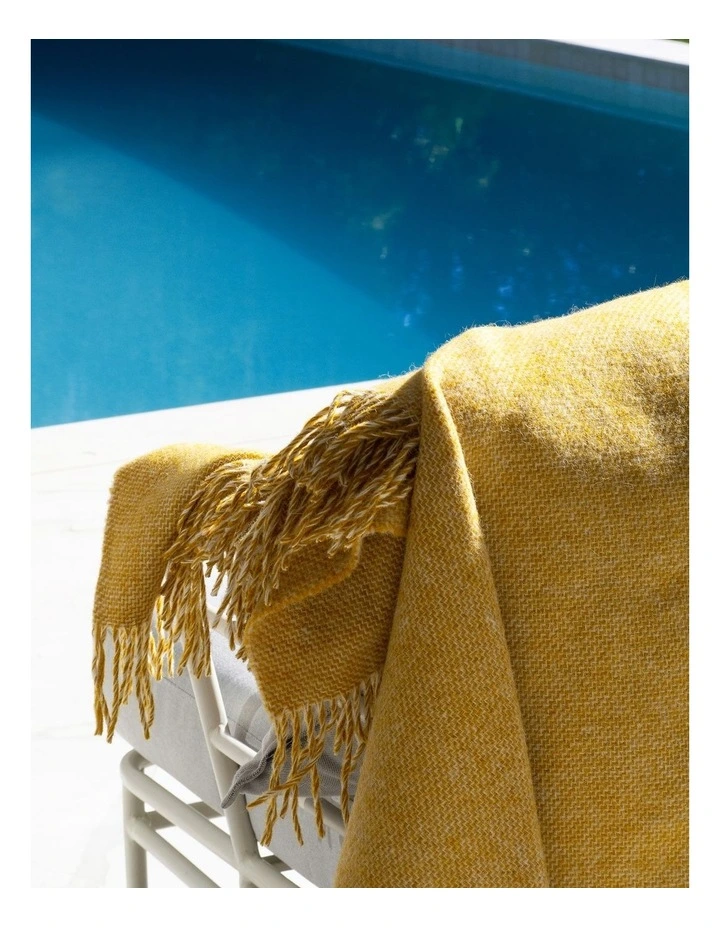 Cambridge Throw Blanket in Mustard