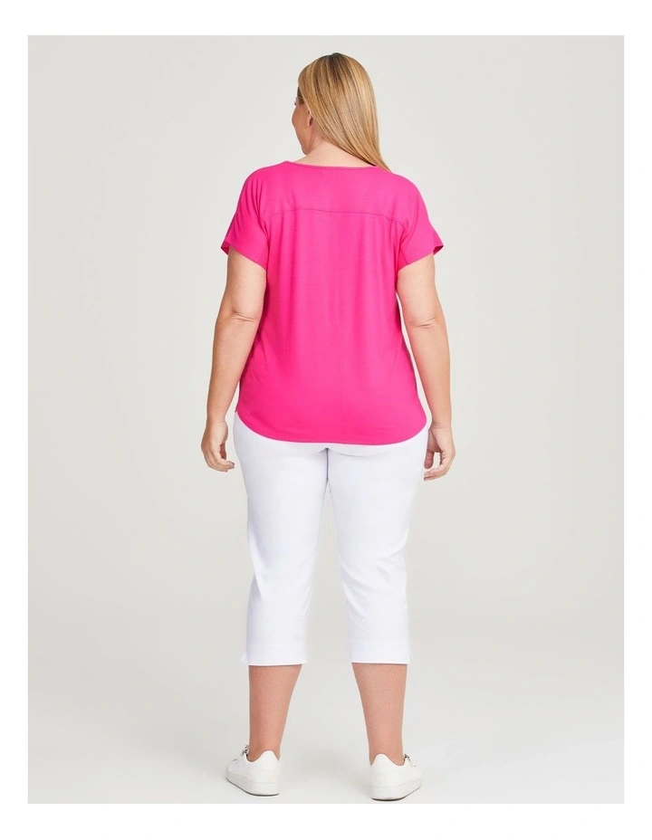 Natural Everyday V-Neck Top in Super Pink