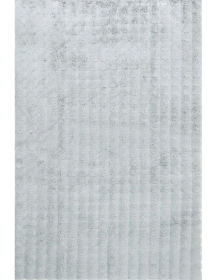 Bubble Machine Washable Rug in Silver