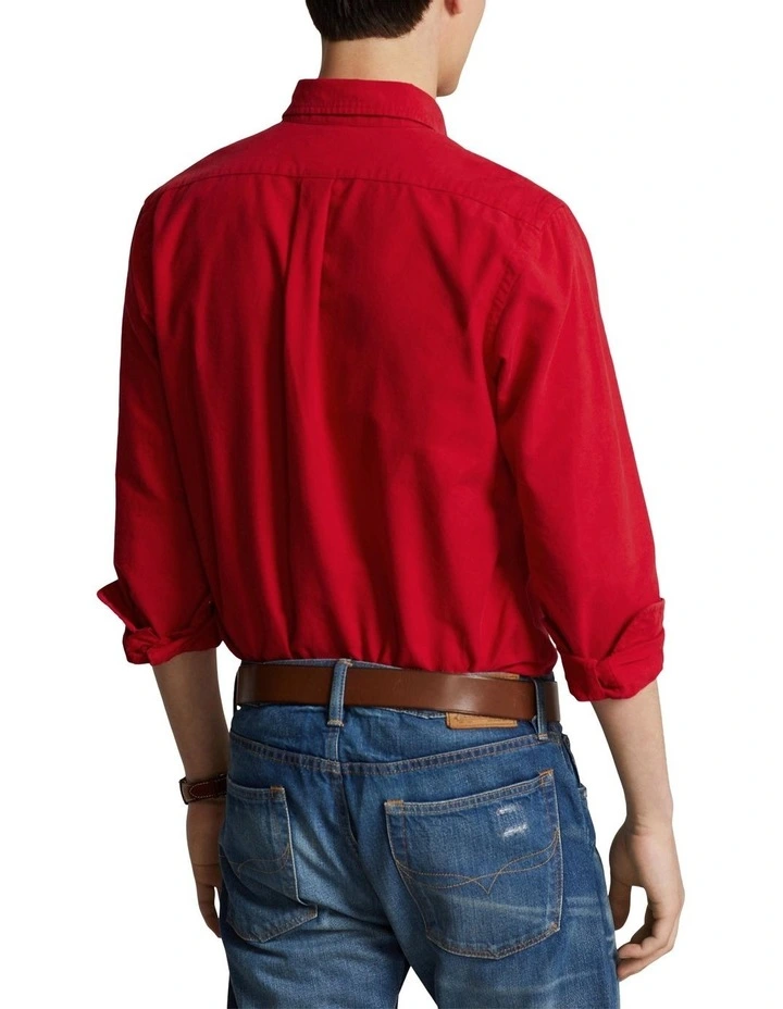 Classic Fit Polo Bear Oxford Shirt in Red