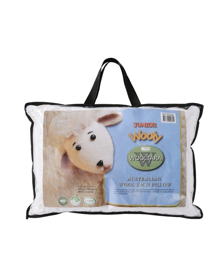 Australian Wool Rich Cot Size Pillow in White