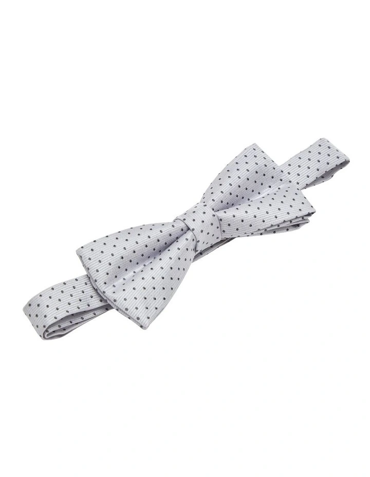 Polka Dot Bow Tie in Grey