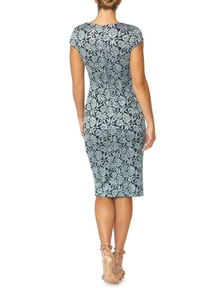 Helena Mint Stretch Lace Dress in Green