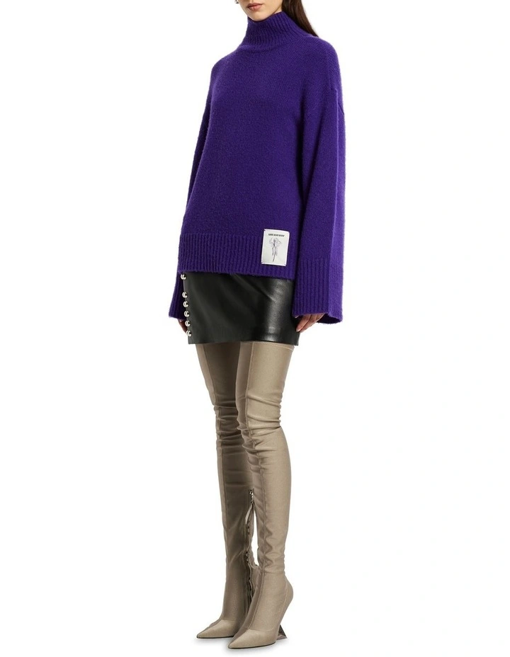 Estilo Cashmere Blend Polo Jumper in Viola Purple
