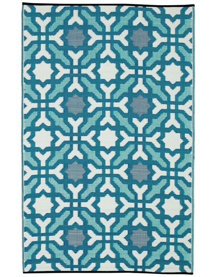 180x270cm Seville Blue Recycled Plastic Outdoor Rug and Mat