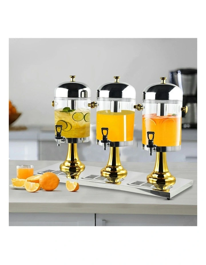 Triple Head Stainless Steel Dispenser in Gold