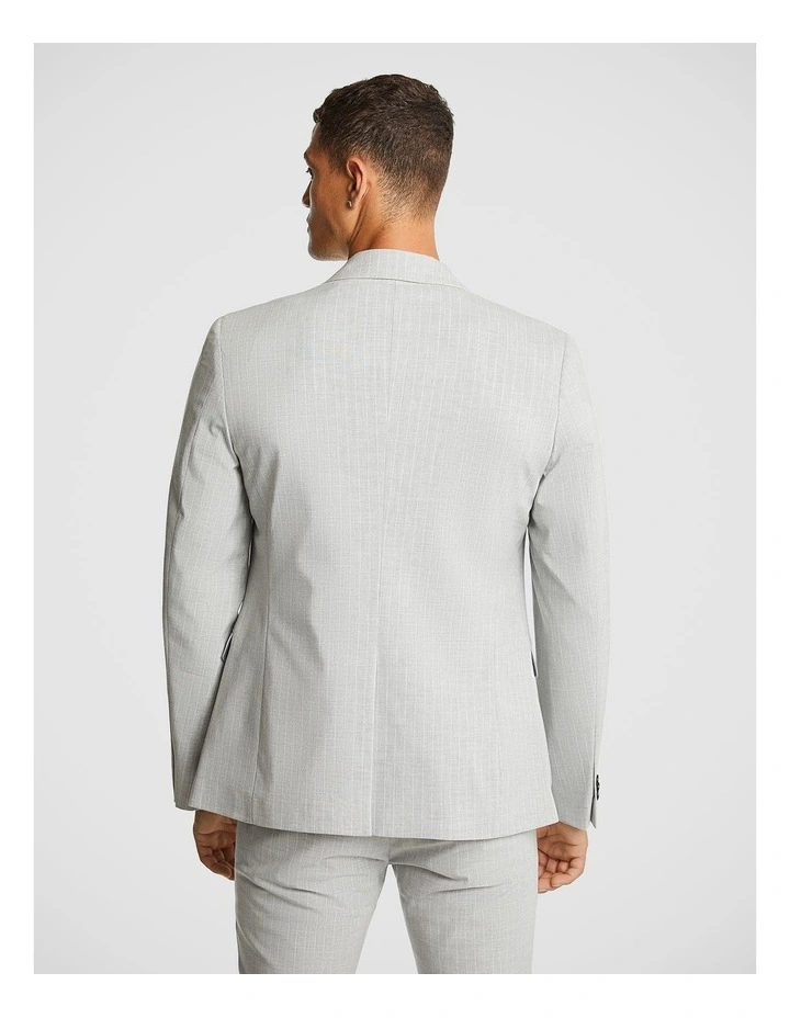 Capone Pinstripe Blazer in Light Grey
