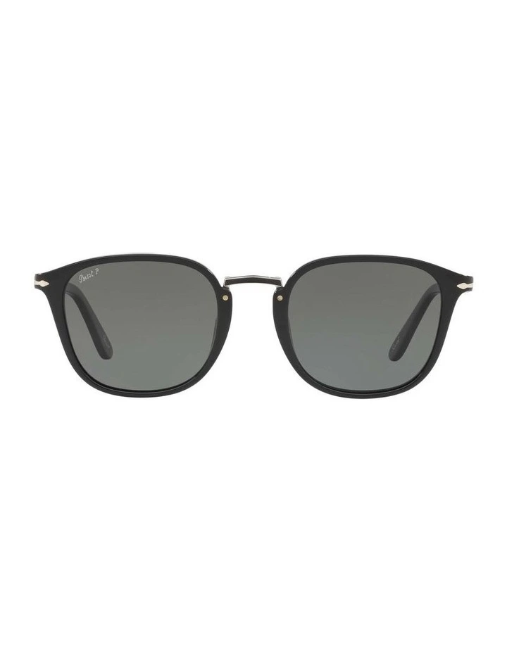 PO3186S Black Polarised Sunglasses