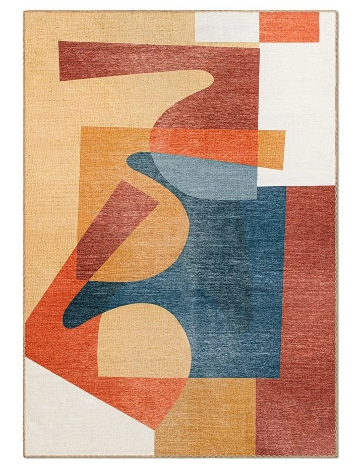 Picnic Washable Chenille Area Rug in Multi