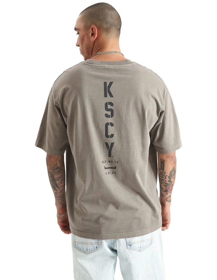 Trojan Heavy Oversized Tee in Pigment Driftwood