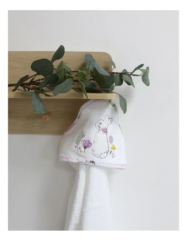 New Adventures of Peter Rabbit Hooded Towel in White