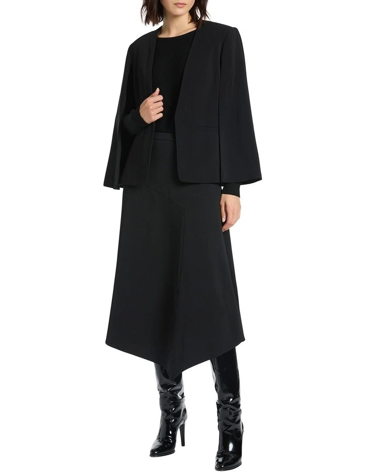 Cinda Crepe Cape in Black