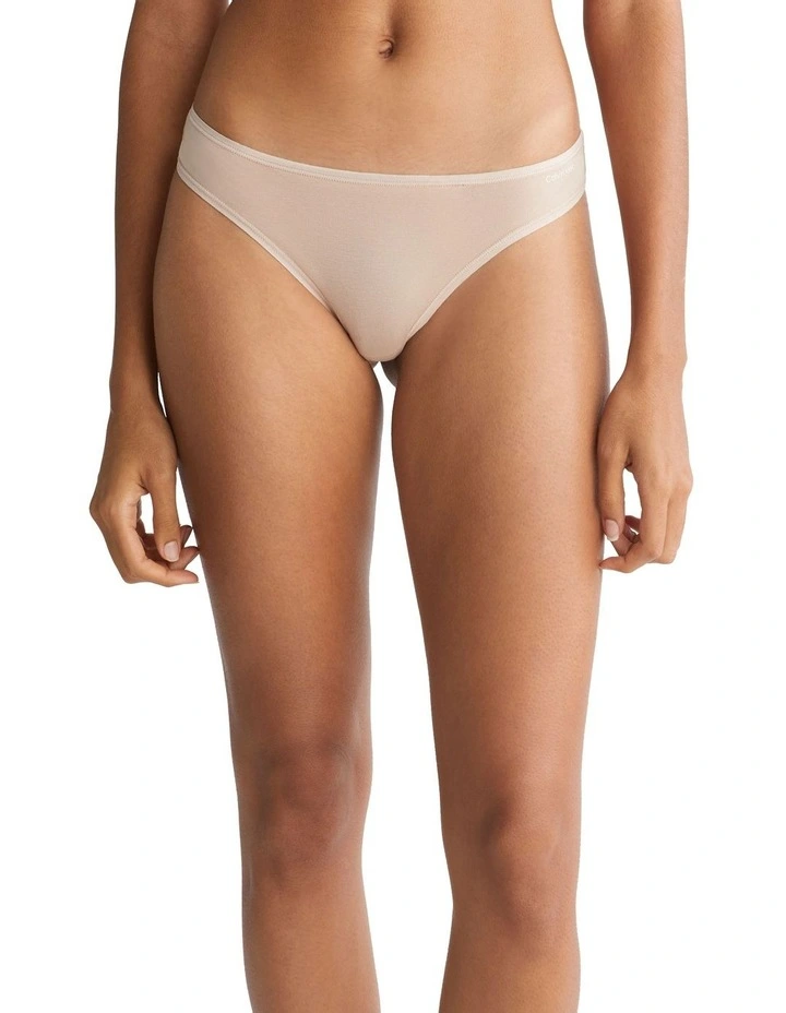 Ideal Cotton Thong in Beige