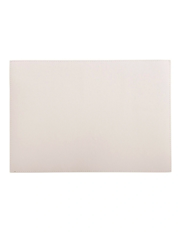 Table Accents Leather Look Cowhide Placemat 43x30cm Ivory