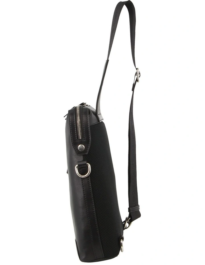 Leather 3-Way Sling Bag in Black