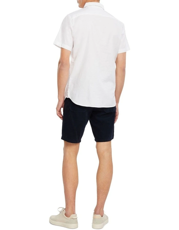 Flex Oxford Short Sleeve Shirt in White