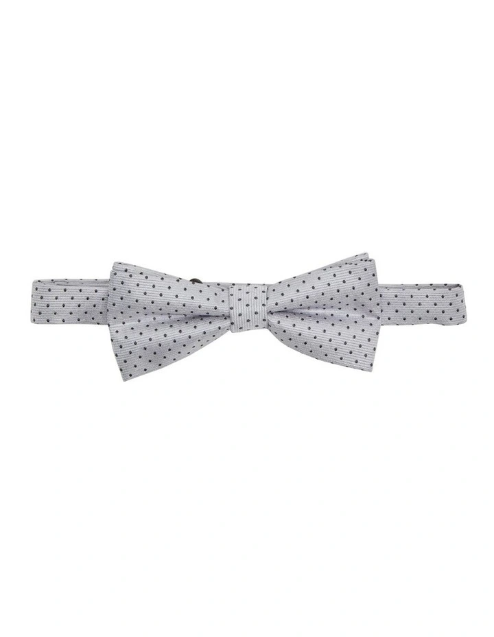 Polka Dot Bow Tie in Grey