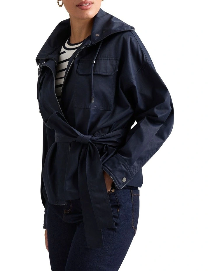 Acardia Short Belted Jacket in Midnight