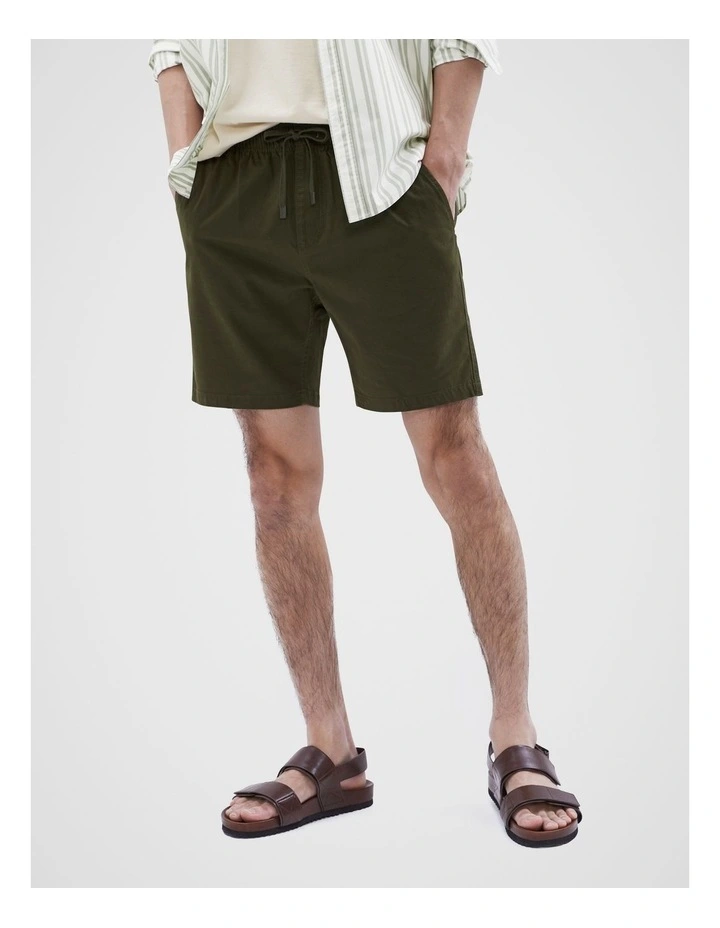 Pull On Short in Olive