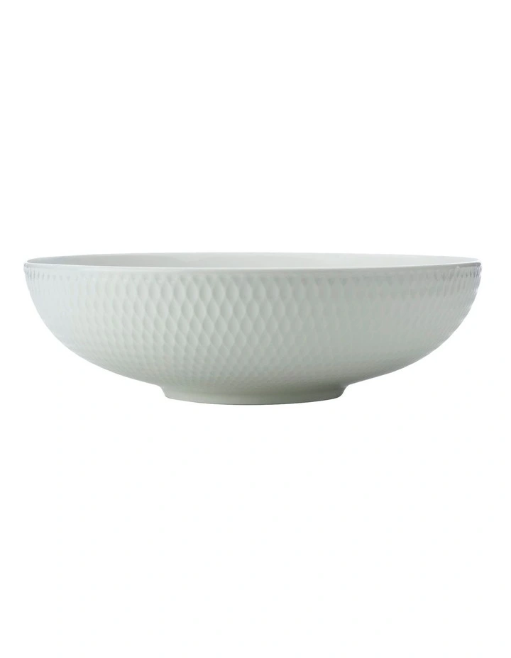 Basics Diamonds 25cm Round Serving Bowl in White