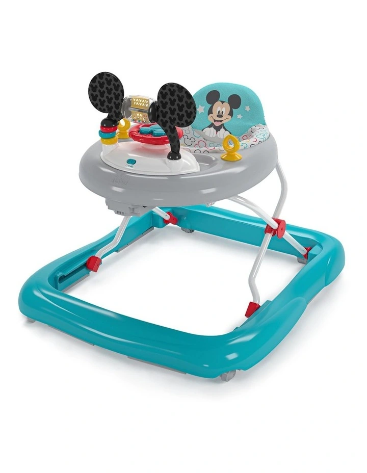 Disney Mickey Mouse Foldable Baby Walker with Music & Play Toys in Blue