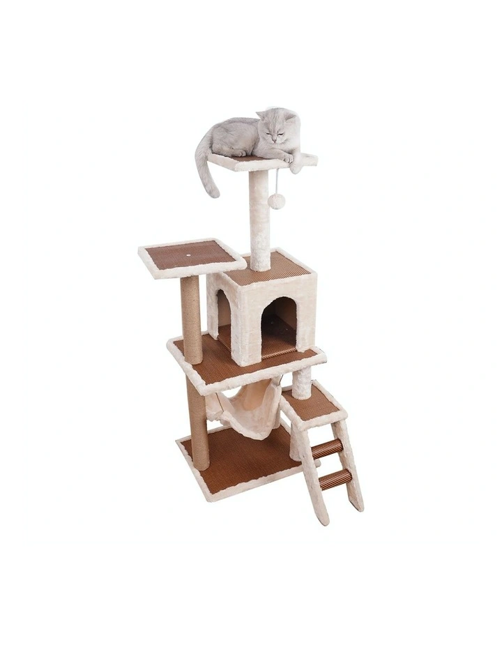 Cat Tree Scratching Post 125cm Beige