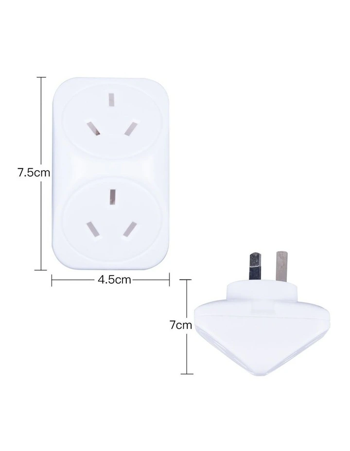 2400W Double Triangle Adapter White