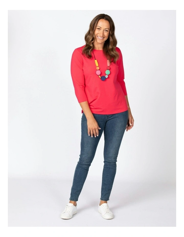 Day Camp 3/4 Sleeve Tee in Rose