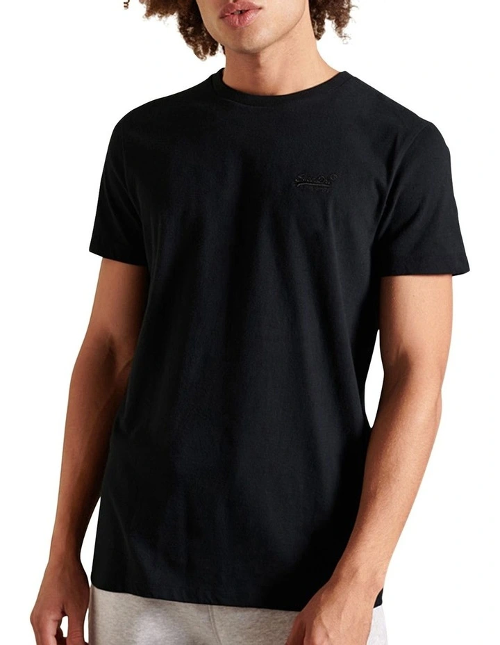 Vintage Logo Embroidery T-shirt in Black